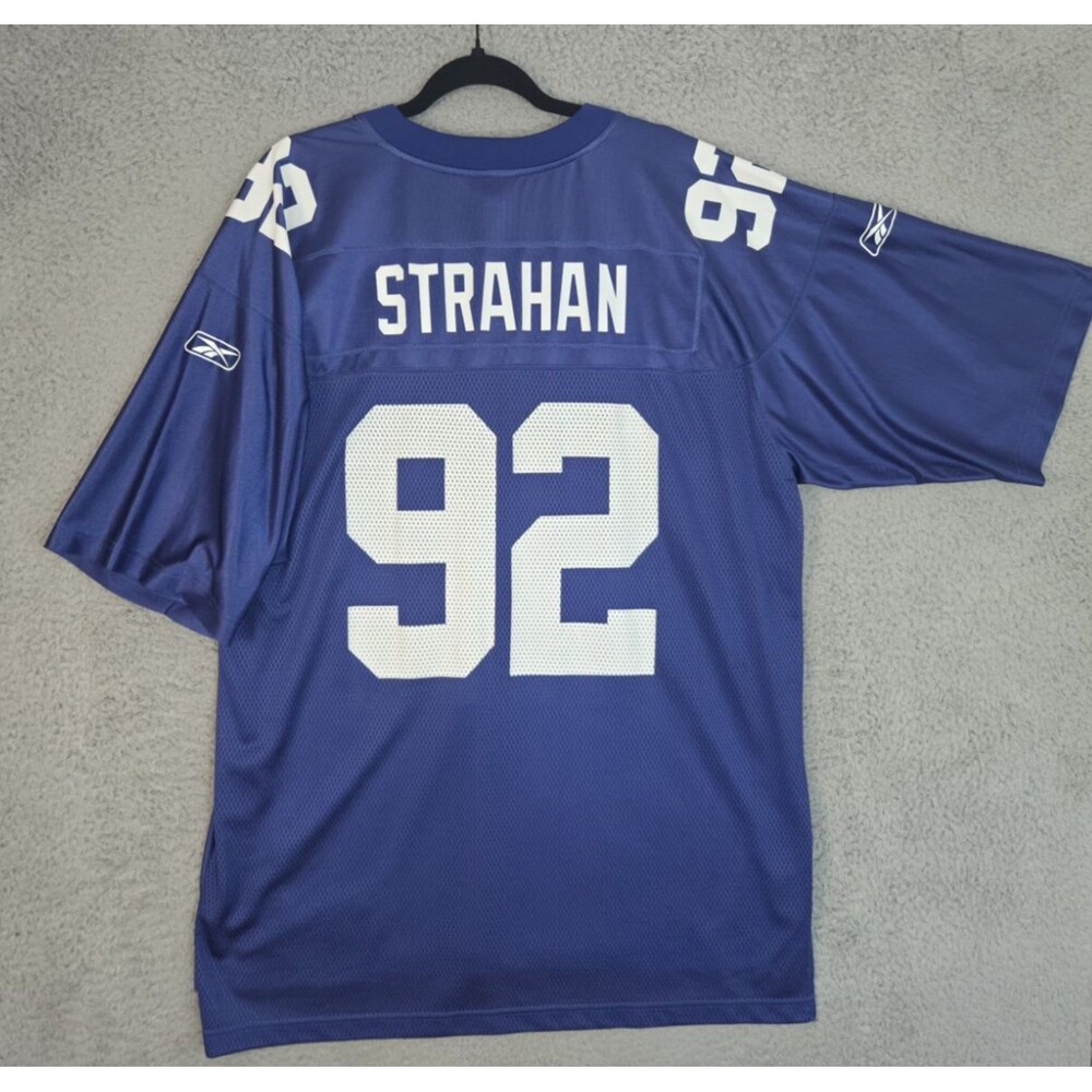 Vintage Reebok Jersey Michael Strahan New York Giants Mens XL 52 Blue Y2K NWOT